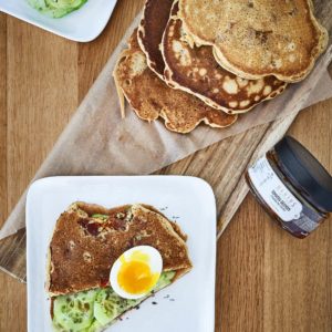 recette pancakes salés à la tomate confite