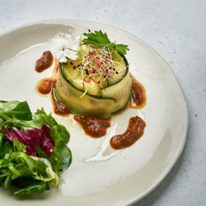 Charlotte au chèvre, courgettes et tomates séchées MARiUS