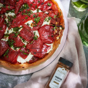 Recette Tarte aux poivrons, chorizo et ricotta MARiUS l'épicerie inspirée