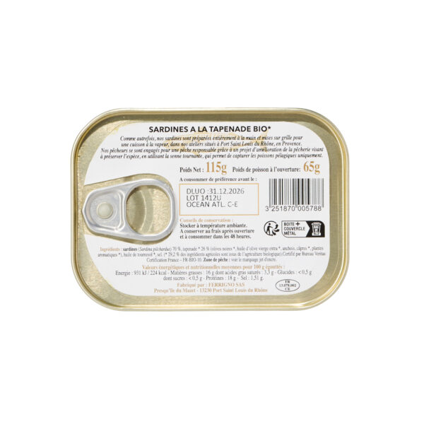 Sardines tapenade BIO | LABONNEMER - Marius l'épicerie inspirée