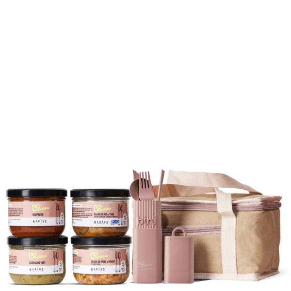 Pack estival, sac isotherme et couverts BINI rose - BoQuotidiens | MARiUS, l'épicerie inspirée