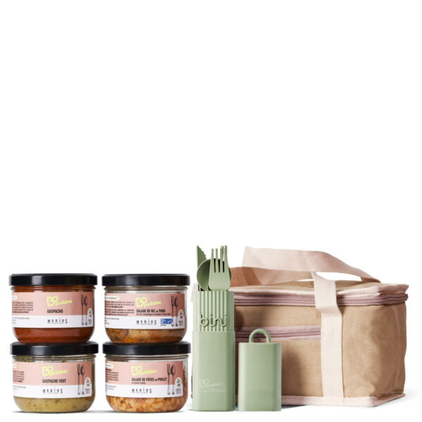 Pack estival, sac isotherme et couverts BINI vert olive - BoQuotidiens | MARiUS, l'épicerie inspirée